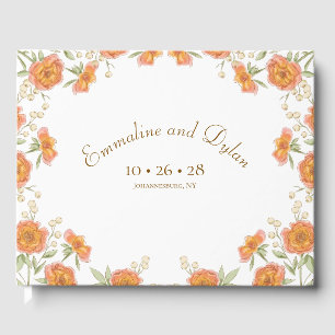 Orangene Rosenhochzeit Gästebuch