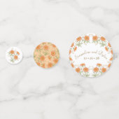 Orangene Rosenhochzeit Konfetti (Rückseiten)