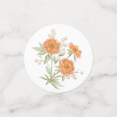 Orangene Rosenhochzeit Konfetti (Klein Vorderseite)