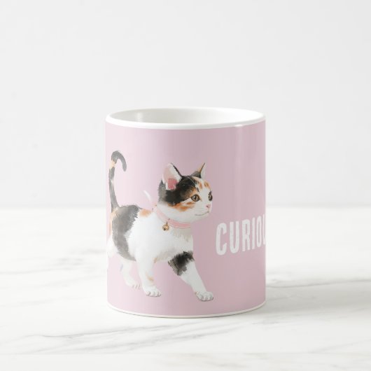 Orangene Schwarz Weiße Katze Kaffeetasse (Mittel)