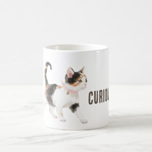 Orangene Schwarz Weiße Katze Kaffeetasse