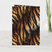 Orangene schwarze Tigerstreifen Weihnachten Tier Karte (Rückseite)
