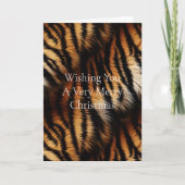 Orangene schwarze Tigerstreifen Weihnachten Tier Karte (Vorderseite)