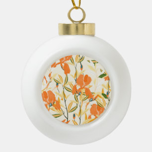 Orangene Schwertlilien: nahtloses Blumenmuster Keramik Kugel-Ornament