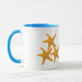 Orangene Seesterne Tasse (Links)