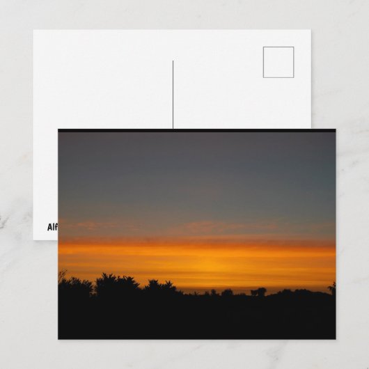 Orangene Silhouette Skyline Postkarte (Vorne/Hinten)