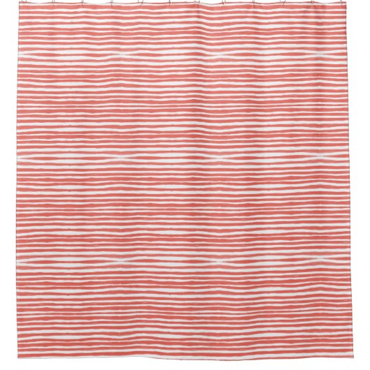 Orangene Streifen, Linien Duschvorhang (Vorderseite)