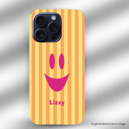 Orangene Streifen Rosa Spielgesicht iPhone 16 Pro Hülle