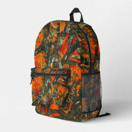 Orangene Tarnung  Bedruckter Rucksack