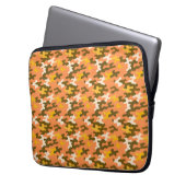 Orangene Tarnung Laptopschutzhülle (Vorderseite Links)