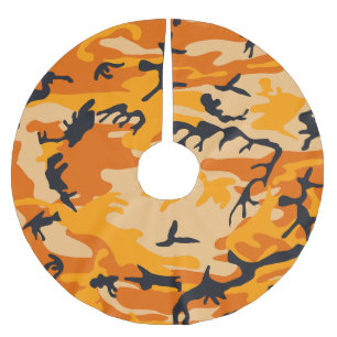Orangene Tarnung, Militär, Armee Polyester Weihnachtsbaumdecke