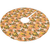 Orangene Tarnung Polyester Weihnachtsbaumdecke (Schrägansicht)