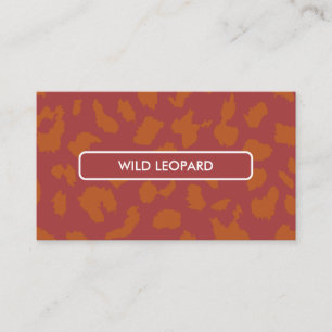 Orangene Tierhaut Leopardfleck Visitenkarte
