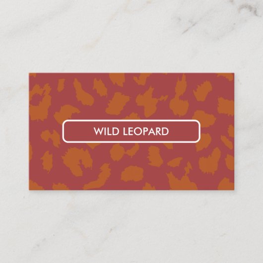 Orangene Tierhaut Leopardfleck Visitenkarte (Vorderseite)