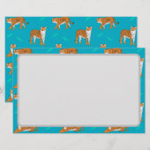 Orangene Tiger Briefpapier (Vorne/Hinten)