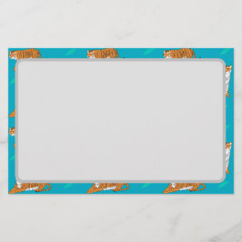 Orangene Tiger Briefpapier