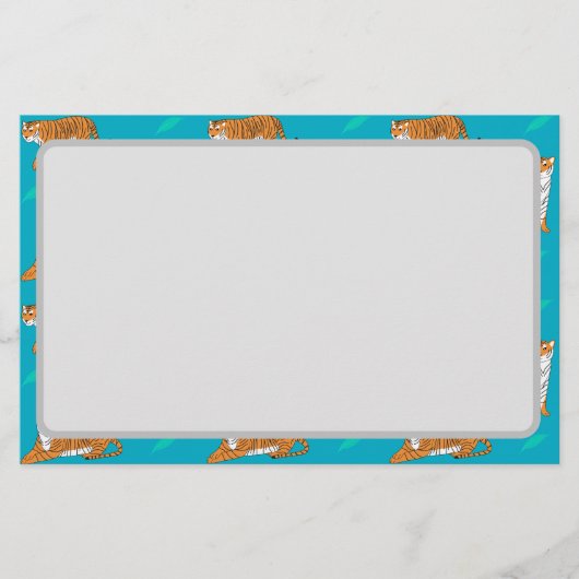 Orangene Tiger Briefpapier (Vorderseite)