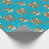 Orangene Tiger Geschenkpapier (Ecke)