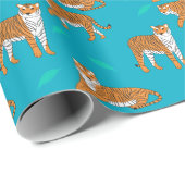 Orangene Tiger Geschenkpapier (Rolleneckpunkt)