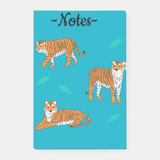 Orangene Tiger Post-it Klebezettel (Vorderseite)