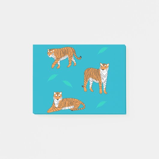 Orangene Tiger Post-it Klebezettel (Vorderseite)