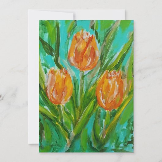 Orangene Tulpen Feiertagskarte (Vorderseite)