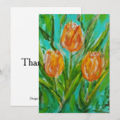 Orangene Tulpen Feiertagskarte (Vorne/Hinten)