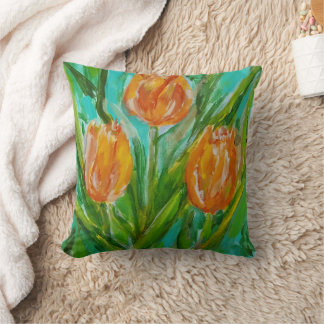 Orangene Tulpen Kissen