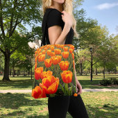Orangene Tulpen-Tasche Tasche