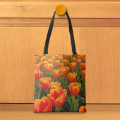 Orangene Tulpen-Tasche Tasche