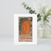 Orangene Tür Postkarte (Stehend Vorderseite)