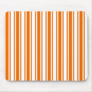 Orangene und weiße Bonbonstreifen Mousepad