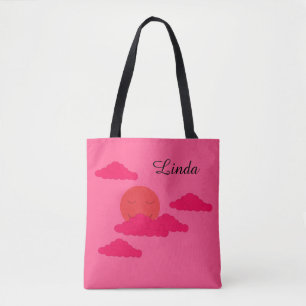 Orangene untergehende Sonne: Fuchsia Tasche
