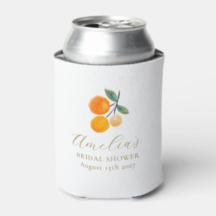 Orangene Wasserfarben-Hochzeitsbrunch individuell Dosenkühler