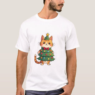 Orangene Weihnachtsbaumkatze Süße Weihnachten 4 T-Shirt
