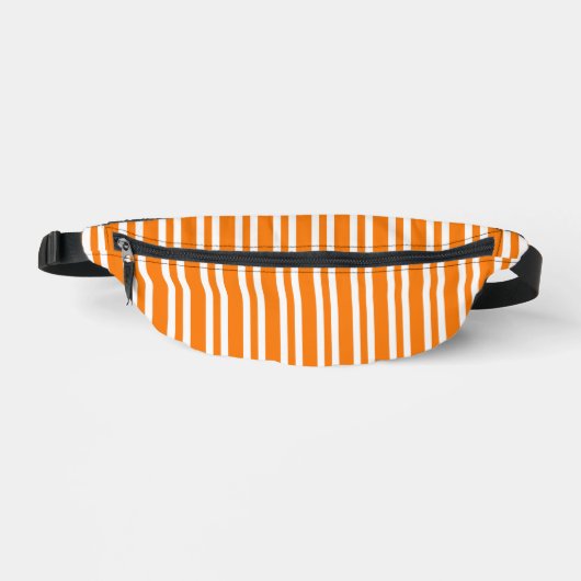 Orangene weiße Streifen Muster Bauchtasche (Vorderseite)