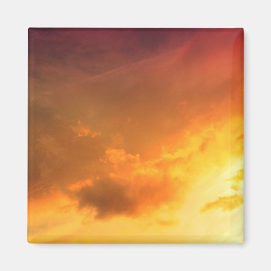 Orangene Wolken Magnet (Vorne)