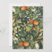 Orangene Zitrus-Aquarell-Botanik-Hochzeit Save The Date (Rückseite)