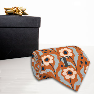Orangeneier-Blume Monogramm Krawatte