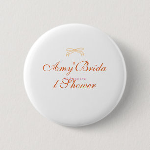 Orangener Bogen Brautparty bold retro handgezeichn Button