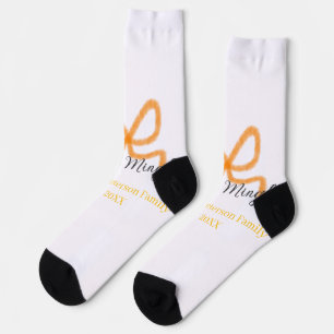 Orangener Bogen Jingle Mingle Retro Boho Familienn Socken