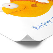 Orangener Fisch. Lass uns an den Strand gehen Poster (Ecke)