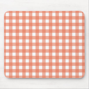 Orangener Gingham Mousepad