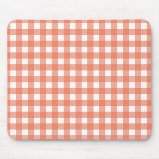 Orangener Gingham Mousepad (Vorne)