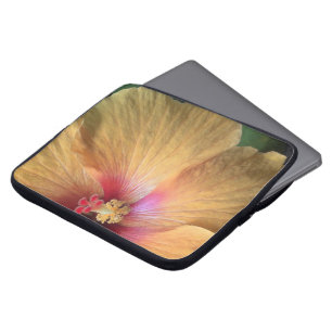 Orangener Hibiskus-Rüschen Laptopschutzhülle