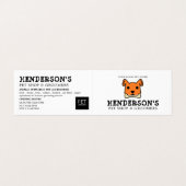 Orangener Hund mit Knochen, Pet Store & Groomer im Visitenkarten (Außenseite Aufgefaltet)