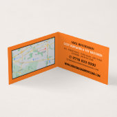 Orangener Hund mit Knochen, Pet Store & Groomer im Visitenkarten (Innenseite)