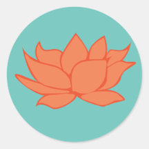 Orangener Lotusblumen-Aufkleber
