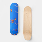 Orangener Quallen-Skateboard Skateboard (Vorderseite)
