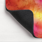 Orangener Rosa Alcohol-Tinte-Marbel Mousepad (Ecke)